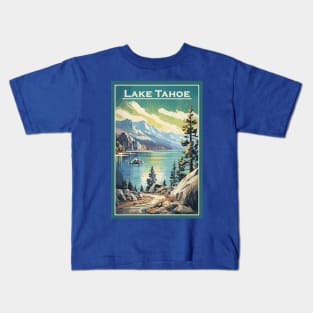 Lake Tahoe National Park Vintage Travel Poster Kids T-Shirt